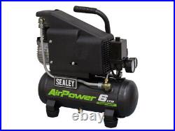 Sealey Compressor 6 Litres Direct Drive Compact & Portable 1hp Black SAC0610E