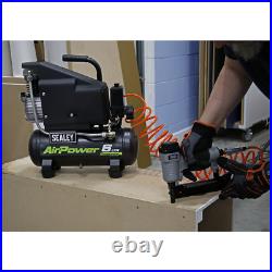 Sealey Compressor 6 Litres Direct Drive Compact & Portable 1hp Black SAC0610E