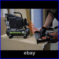 Sealey Compressor 6 Litres Direct Drive Compact & Portable 1hp Black SAC0610E