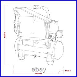 Sealey Compressor 6 Litres Direct Drive Compact & Portable 1hp Black SAC0610E