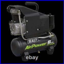 Sealey Compressor 6 Litres Direct Drive Compact & Portable 1hp Black SAC0610E