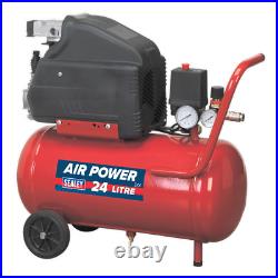 Sealey SA2415 Air Compressor 24 Litre Direct Drive 1.5hp 116 PSI 1/4 BSP 240v