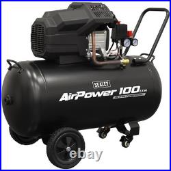 Sealey SAC10002 V-Twin Oil Free Direct Drive Air Compressor 100 Litre 240v