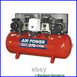 Sealey SAC2276B Compressor Air 270 Litre 2 x 3HP Belt Drive Cast Cylinders