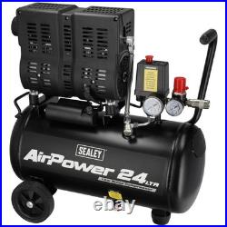 Sealey SAC2400S Low Noise Oil Free Direct Drive Air Compressor 24 Litre 240v