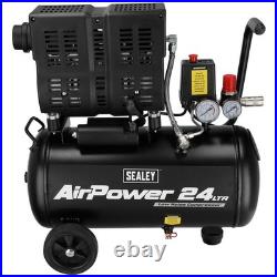 Sealey SAC2400S Low Noise Oil Free Direct Drive Air Compressor 24 Litre 240v
