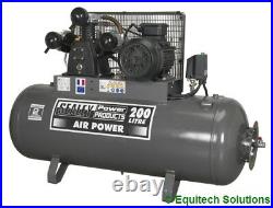Sealey SAC32055B Compressor Air 200 Litre 5.5HP Belt Drive 3 Phase 415V