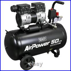 Sealey SAC5000S Low Noise Oil Free Direct Drive Air Compressor 50 Litre 240v