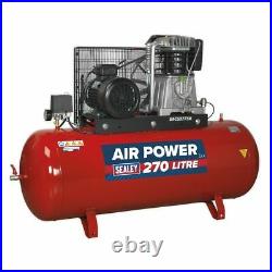 Sealey SAC52775B Compressor Air 270 Litre 3 Phase 415V Belt Drive 7.5HP