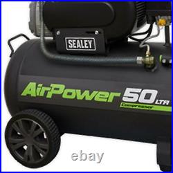 Sealey Tools SAC5020E 50 Litre Workshop Air Compressor 2HP Direct Drive 230V