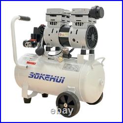Silent Air Compressor 750W Low Noise 25 Litre Oil Free For Inflator & Air Tools