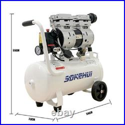 Silent Air Compressor 750W Low Noise 25 Litre Oil Free For Inflator & Air Tools