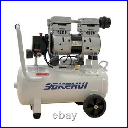 Silent Air Compressor 750W Low Noise 25 Litre Oil Free For Inflator & Air Tools
