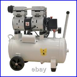 Silent Air Compressor 750W Low Noise 25 Litre Oil Free For Inflator & Air Tools