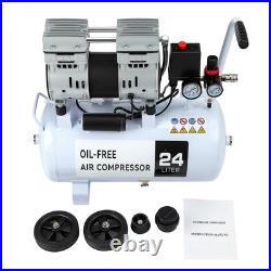 Silent Air Compressor Low Noise 24 Litre Oil Free Gearzaar Professional Lprdzxdj