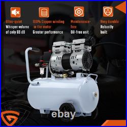 Silent Air Compressor Low Noise 24 Litre Oil Free Gearzaar Professional Lprdzxdj