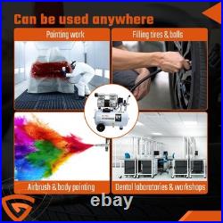 Silent Air Compressor Low Noise 24 Litre Oil Free Gearzaar Professional Tool KY