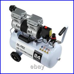 Silent Air Compressor Low Noise 24 Litre Oil Free Gearzaar Professional Tool KY