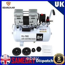 Silent Air Compressor Low Noise 24 Litre Oil Free Gearzaar Professional Tool SA