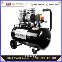 Silent Air Compressor Low Noise 50 Litre Oil Free 220V 1600RPM BrandNew UK Best