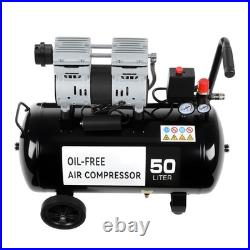 Silent Air Compressor Low Noise 50 Litre Oil Free 220V 1600RPM BrandNew UK Best