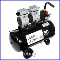 Silent Air Compressor Low Noise 50 Litre Oil Free 220V 1600RPM BrandNew UK Best