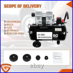 Silent Air Compressor Low Noise 50 Litre Oil Free 220V/ 50HZ 1600RPM Best Gear