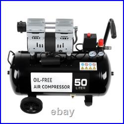 Silent Air Compressor Low Noise 50 Litre Oil Free 220V/ 50HZ 1600RPM Gear Best