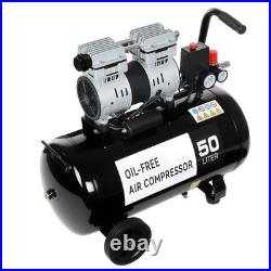 Silent Air Compressor Low Noise 50 Litre Oil Free 220V/ 50HZ 1600RPM Gear UK