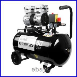 Silent Air Compressor Low Noise 50 Litre Oil Free 220V/ 50HZ 1600RPM Gear UK