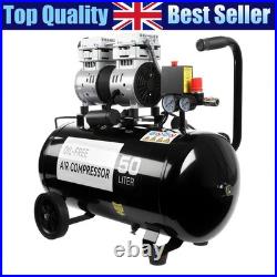 Silent Air Compressor Low Noise 50 Litre Oil Free 220V/ 50HZ 1600RPM UK
