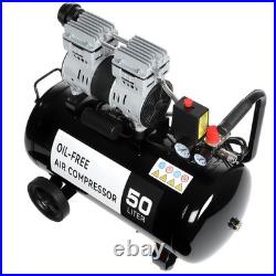 Silent Air Compressor Low Noise 50 Litre Oil Free 220V/ 50HZ 1600RPM UK