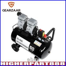 Silent Air Compressor Low Noise 50 Litre Oil Free 220V/ 50HZ 1600RPM UK Gear