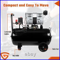 Silent Air Compressor Low Noise 50 Litre Oil Free 220V/ 50HZ 1600RPM UK Gear
