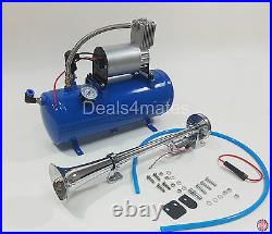 Solo Single Compact Train Boat Air Horn With 150 Psi Liter Air Compressor 12v