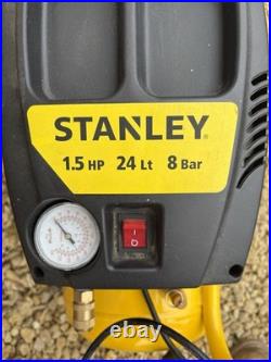 Stanley Air Compressor, with lines and tools, 24 Litre, 1.5 HP, 8 Bar Pressure