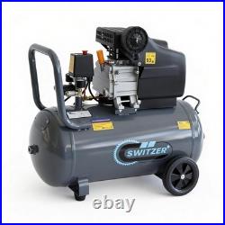 SwitZer 50ltr Air Compressor Litre 2.5HP 8 BAR 230V With Wheel 5PCS Kits AC004