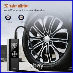 Tire Inflator Portable Air Compressor 150 PSI 9000mAh Battery Fast Inflation