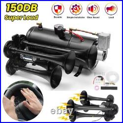 Train Air Horn Kit with 4 Trumpet With 6 Liter Tank 150db 12V Air System