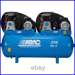 Twin 3HP 270 Litre Air Compressor, ABAC Pro A39 B Tandem FM3