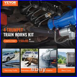 VEVOR Air Compressor 4 Trumpet With 6 Liter Tank 12V For Train Horn Kit 150PSI