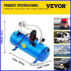 VEVOR Air Compressor 4 Trumpet With 6 Liter Tank 12V For Train Horn Kit 150PSI