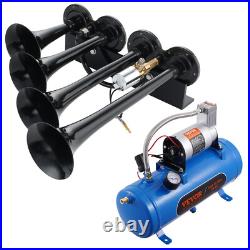 VEVOR Air Compressor 4 Trumpet With 6 Liter Tank 12V For Train Horn Kit 150PSI