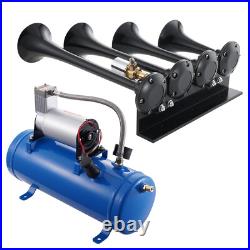 VEVOR Air Compressor 4 Trumpet With 6 Liter Tank 12V For Train Horn Kit 150PSI