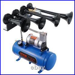 VEVOR Air Compressor 4 Trumpet With 6 Liter Tank 12V For Train Horn Kit 150PSI