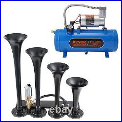 VEVOR Air Compressor 4 Trumpet With 6 Liter Tank 12V For Train Horn Kit 150PSI