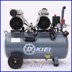 Wheeled 50L Litre Air Compressor 220V Low Noise 3.5HP 9.6CFM Oil Free Machine UK