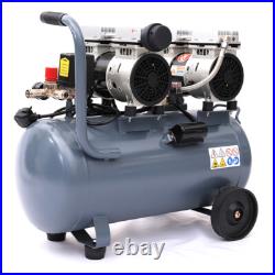 Wheeled 50L Litre Air Compressor 220V Low Noise 3.5HP 9.6CFM Oil Free Machine UK