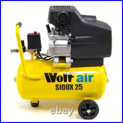 Wolf Air Compressor 24 Litre 2.5hp 8bar 9.6cfm 24L Ltr + 10m Hose Reel + Tools