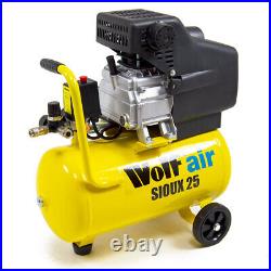 Wolf Air Compressor 24 Litre 2.5hp 8bar 9.6cfm 24L Ltr + 10m Reel Tools Brush